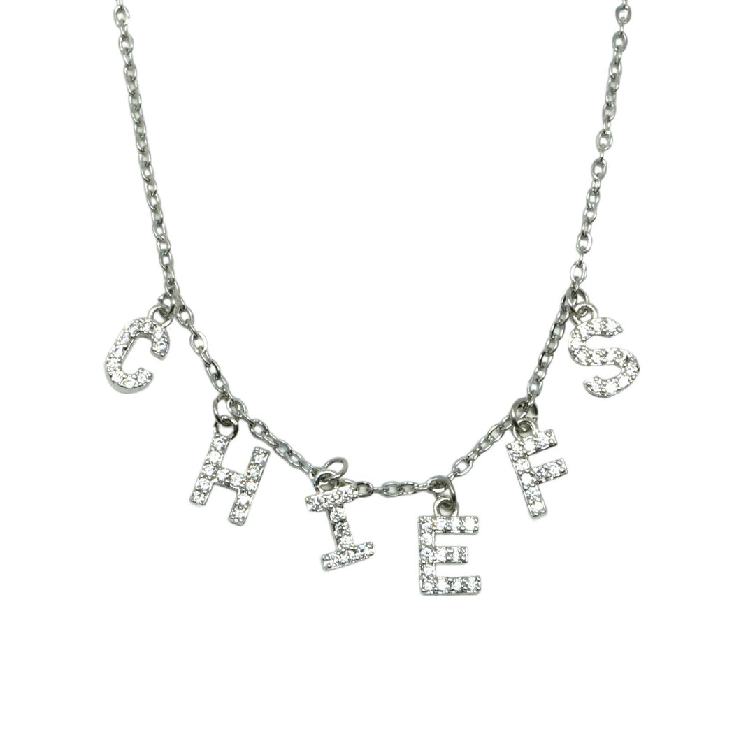 Rhinestone Chiefs Charm Necklace