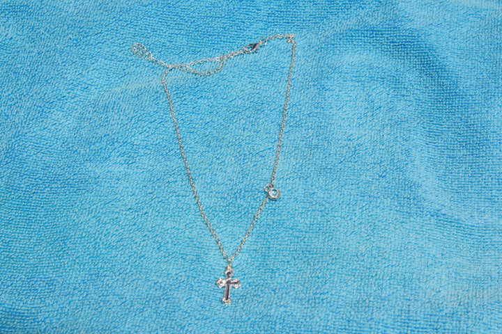 Coastal Cross Diamond Necklace (Silver)