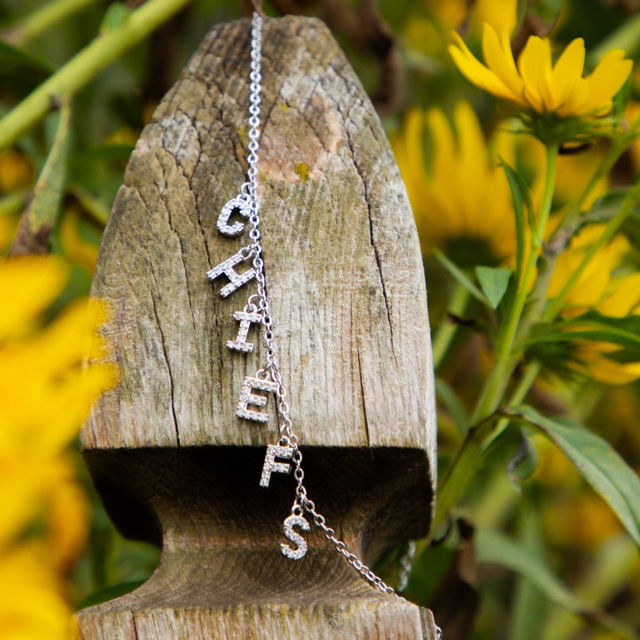Rhinestone Chiefs Charm Necklace