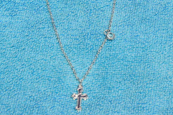 Coastal Cross Diamond Necklace (Silver)