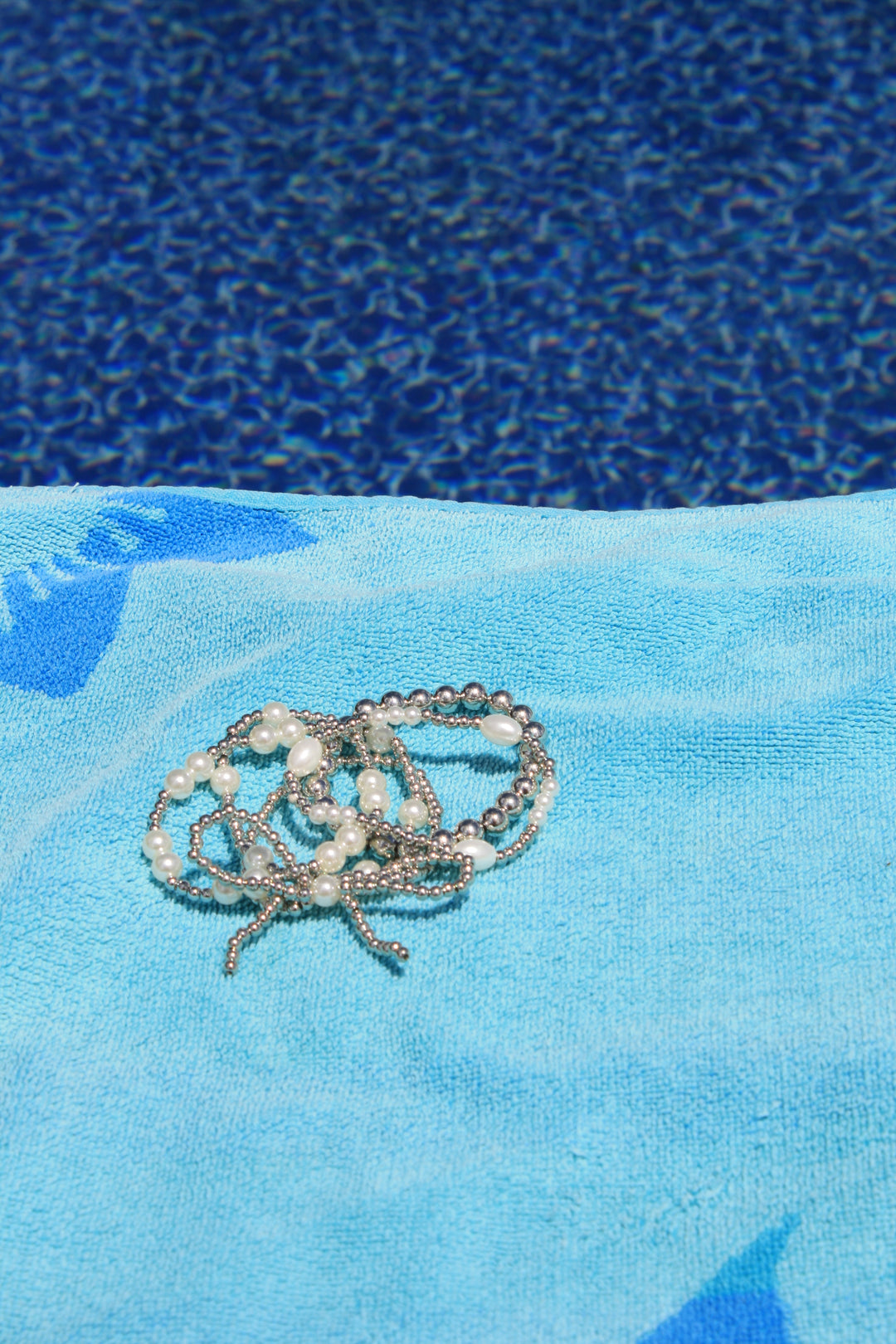 Seaside Elegance Pearl Knot Stack (Silver)