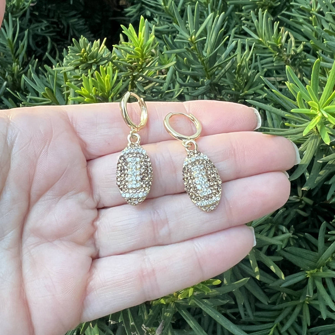 Rhinestone Game Day Huggie Hoops
