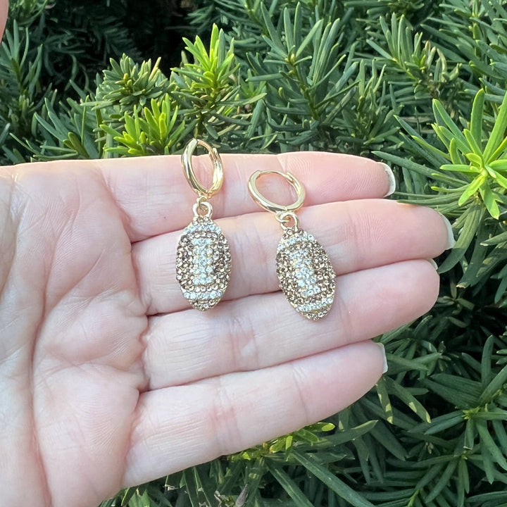 Rhinestone Game Day Huggie Hoops
