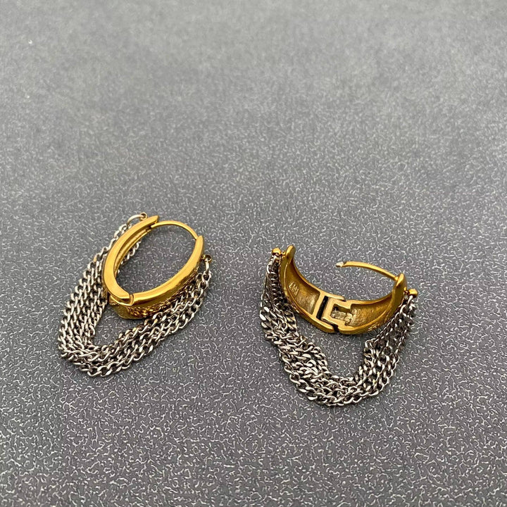 Chain Fringe Huggie Earrings